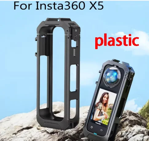 Insta360 X5 Aluminum Cage – Magnetic Base Metal Frame Case