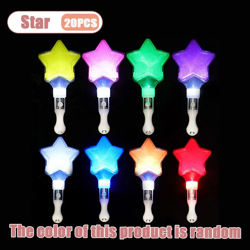 Glow Stick Star & Heart Light-Up Wand | Party Concert Baton