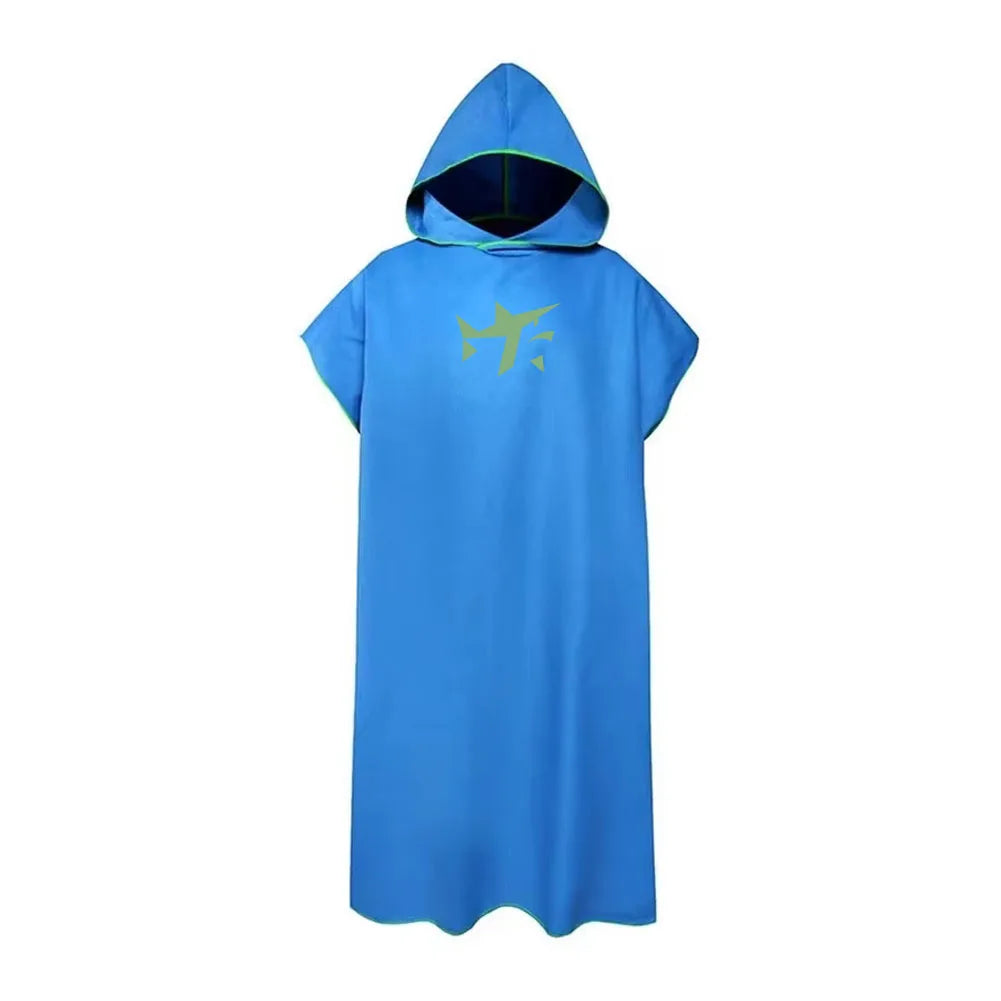 Hooded Microfiber Surf Poncho Changing Towel Robe Quick Dry Absorbent Lightweight Soft for Adults Beach Pool Swim Travel Oasis Select Blue Updated