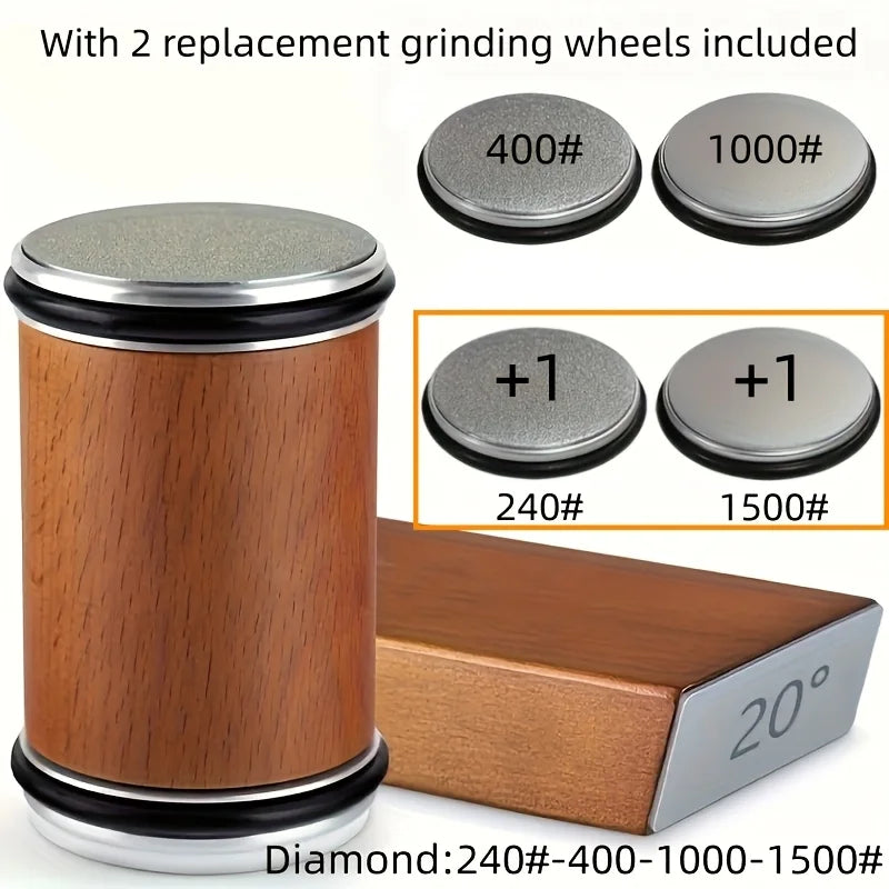 Professional Knife Sharpener, Magnetic Rolling Knife Sharpener with 15° and 20° Fixed Angles, Knife Sharpening Stone Set Oasis Select