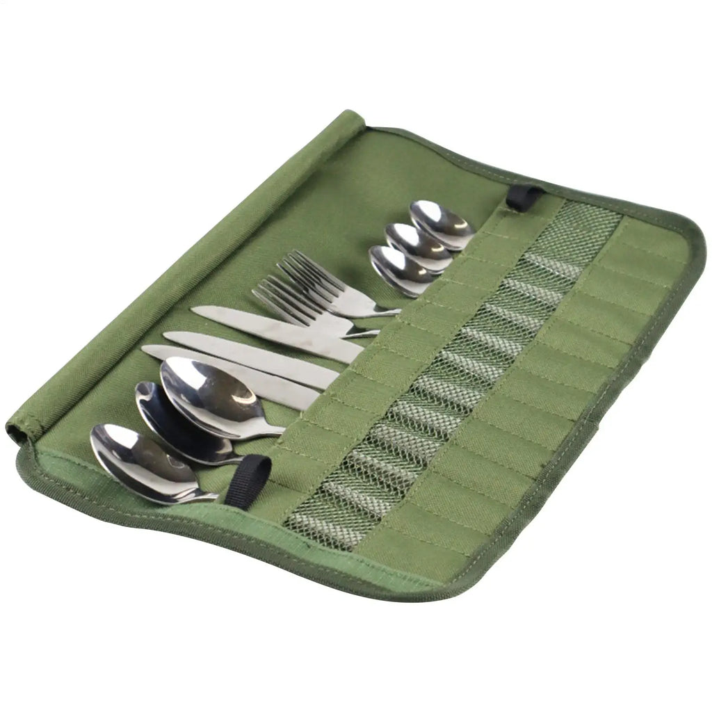 Portable Roll Up Pouch Bags Outdoor Camping Cutlery Storage Bag Cutlery Storage Water Resistant Case For Forks Spoons Chopstick Oasis Select