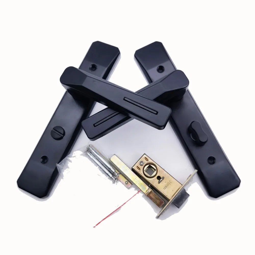 Keyless Bathroom Door Handle Lock – Single Tongue Metal Security