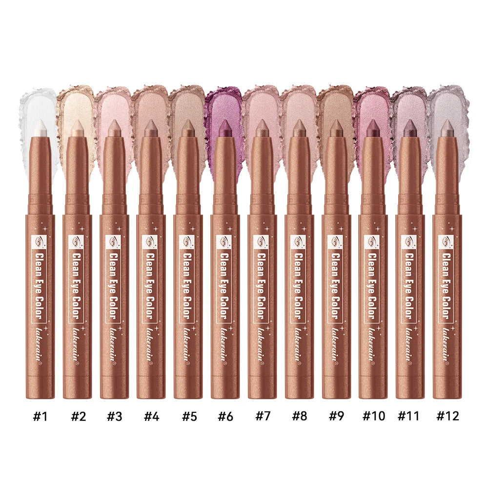 Lakerain Eyeshadow Sticks 12 Colors Long Lasting Waterproof High Pigmented Shimmer Glitter And Matte Eyeshadow Pencil Makeup Oasis Select