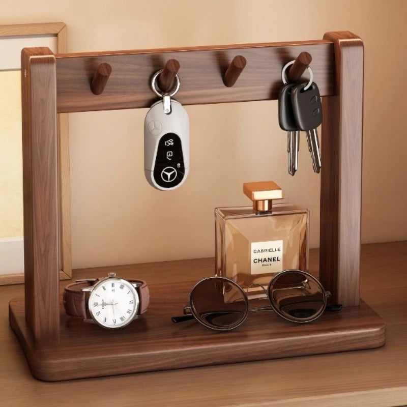 2025 New Desktop Small Display Rack Solid Wood Entrance Storage Rack Key Hanging Rack for Entering and Leaving The House Oasis Select