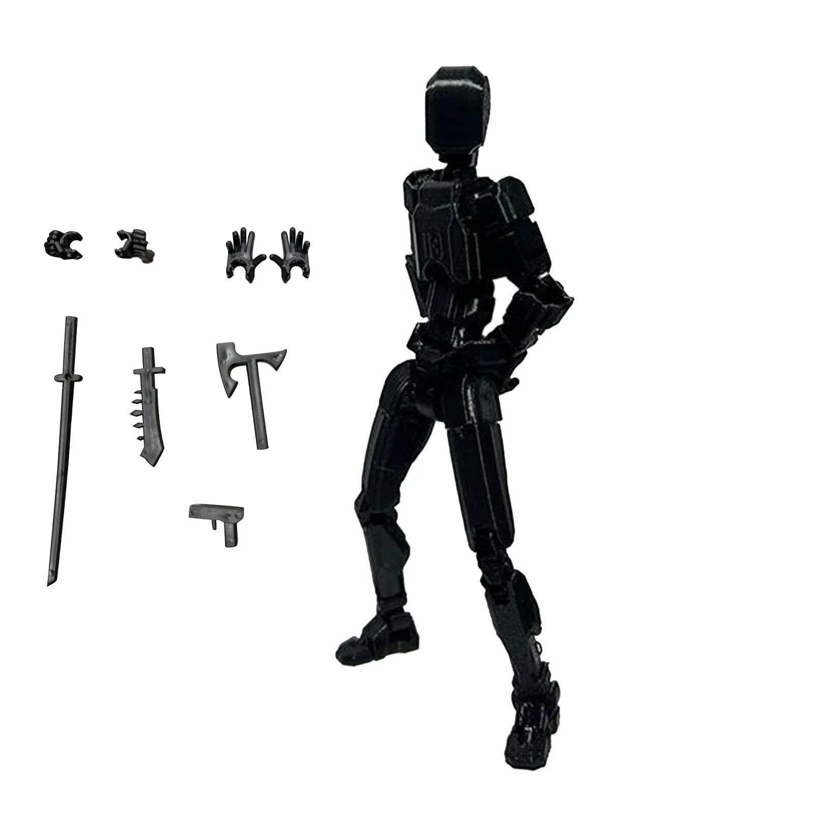 Titan 13 With Wings Figure Toys Lucky T13 Joint Movable Action Figuras 3D Printed Multi-Articular Robot Toys For Kids Gifts 13cm Oasis Select Black One Size