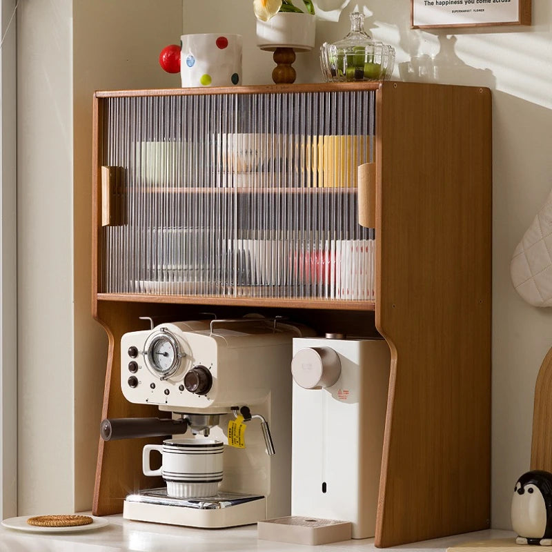 Cup storage rack desktop dining side coffee machine kettle storage cabinet multi-layer dustproof water cup tea set cup holder Oasis Select