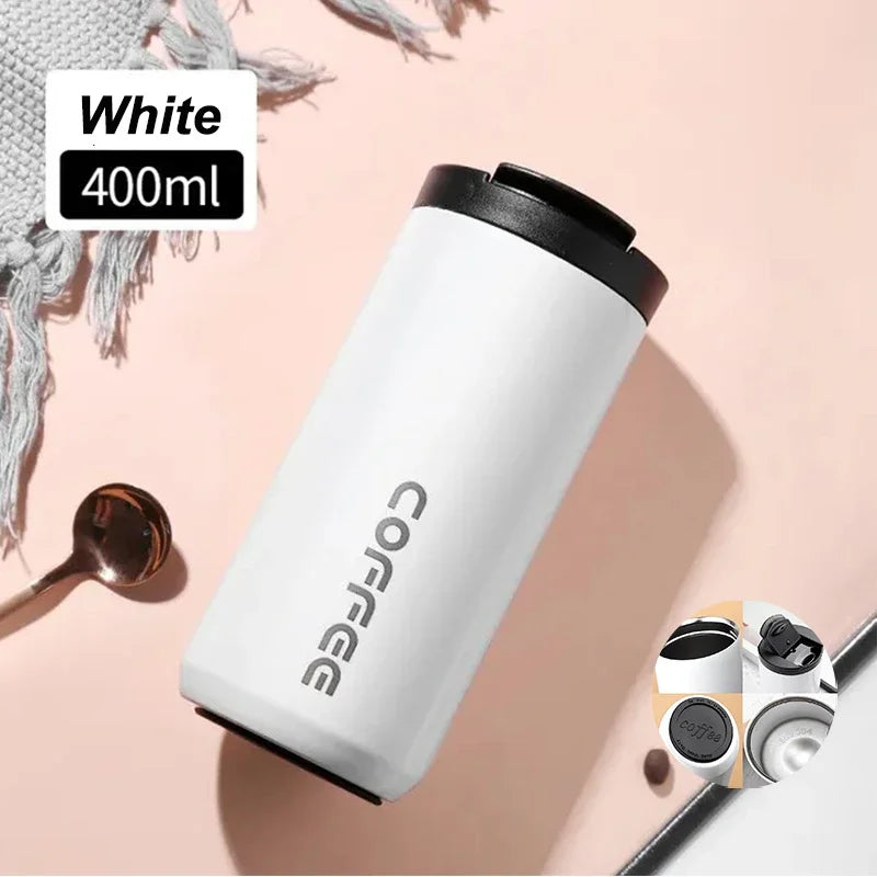 Stainless Steel Coffee Thermos Bottle Thermal Mug Leakproof Car Vacuum Flasks Coffee Cup Travel Portable Insulated Bottles Oasis Select WHITE <500ml