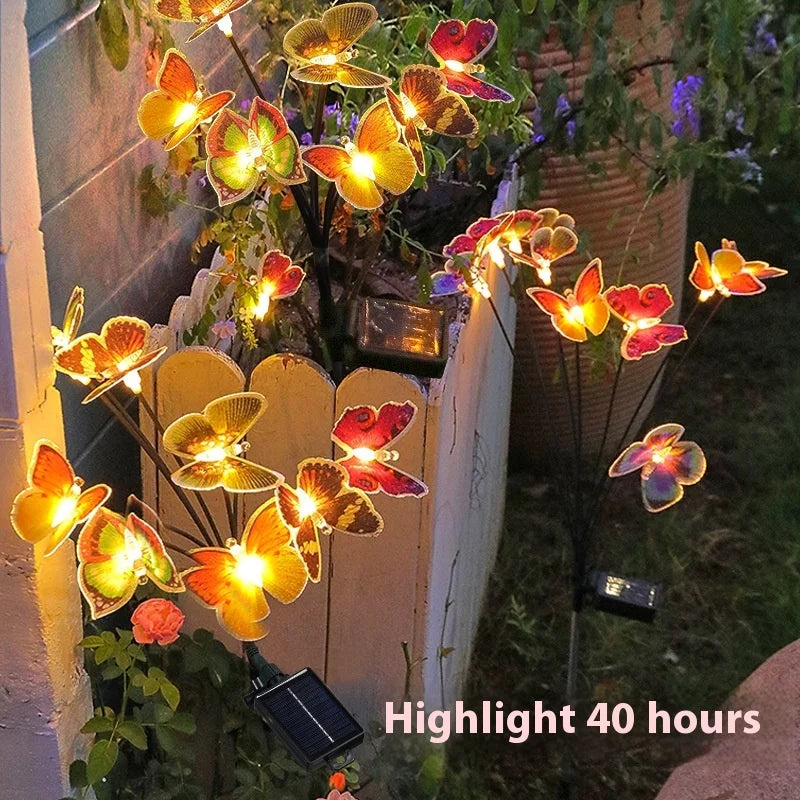 LED Waterproof Solar Simulated Butterfly Lawn Light, Courtyard Garden Ground Insert Path Decorative Light Solar Light Outdoor Oasis Select