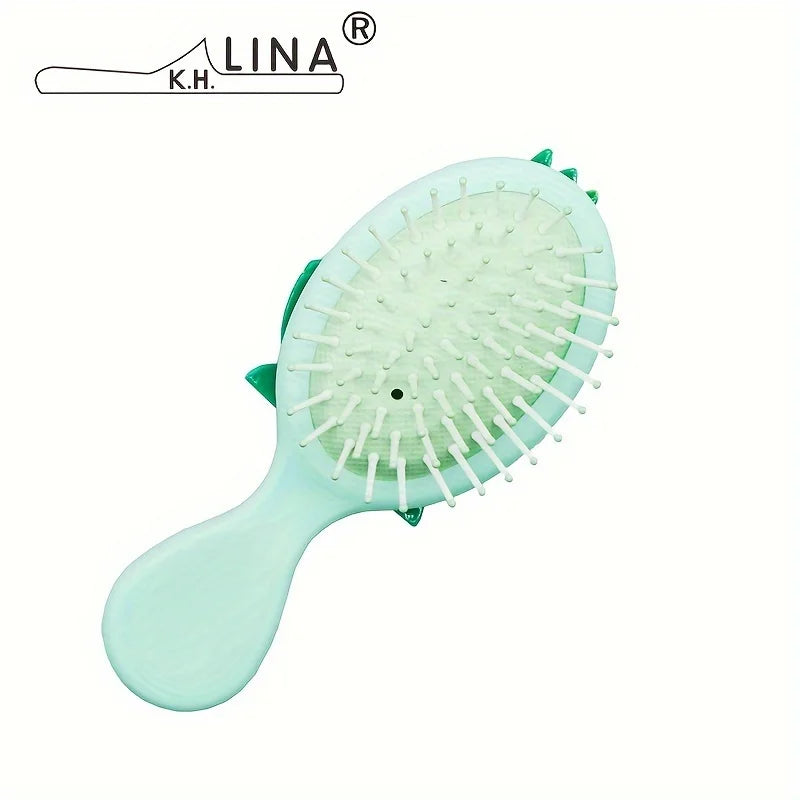 Cute Dinosaur Design Mini Detangling Brush - Air Cushion Scalp Massager for Smooth Hair Oasis Select
