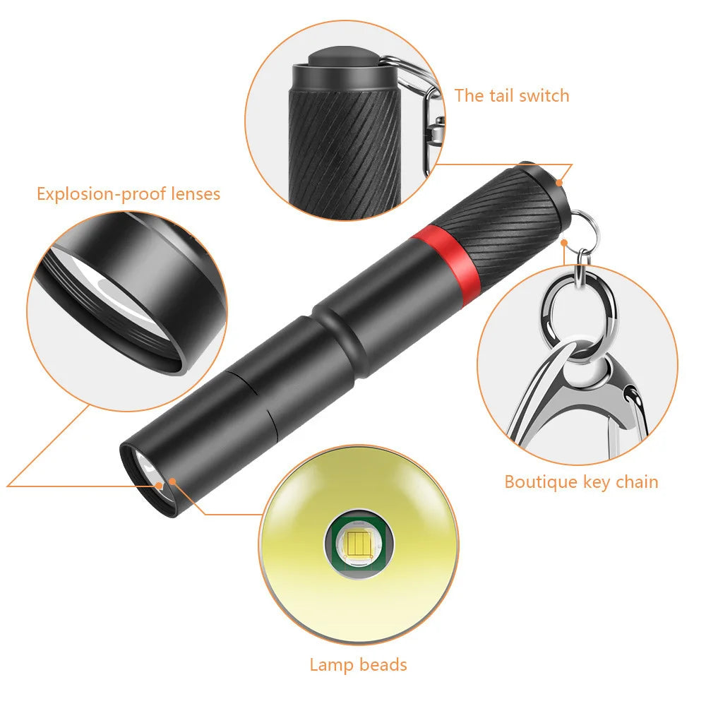 Ultra small LED Flashlight With premium XPE lamp beads IP67 waterproof Pen light Portable light For emergency, camping, outdoor Oasis Select