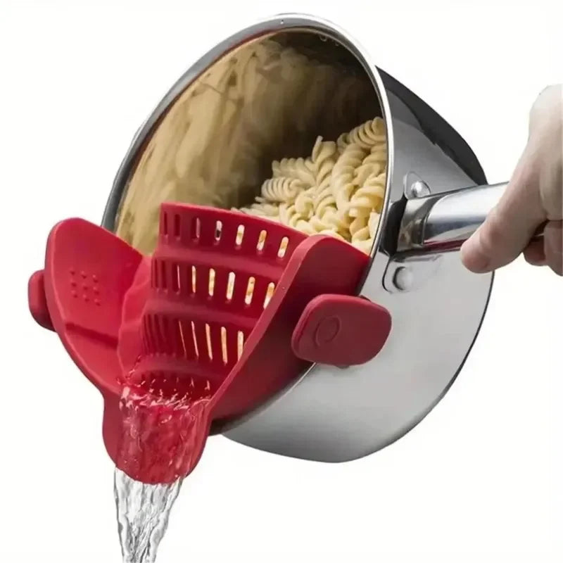 Universal Silicone Clip on Pan Pot Strainer Anti Spill Strainer Food On Strainer For Pots Pans And Bowls, Kitchen Pot Strainer Oasis Select
