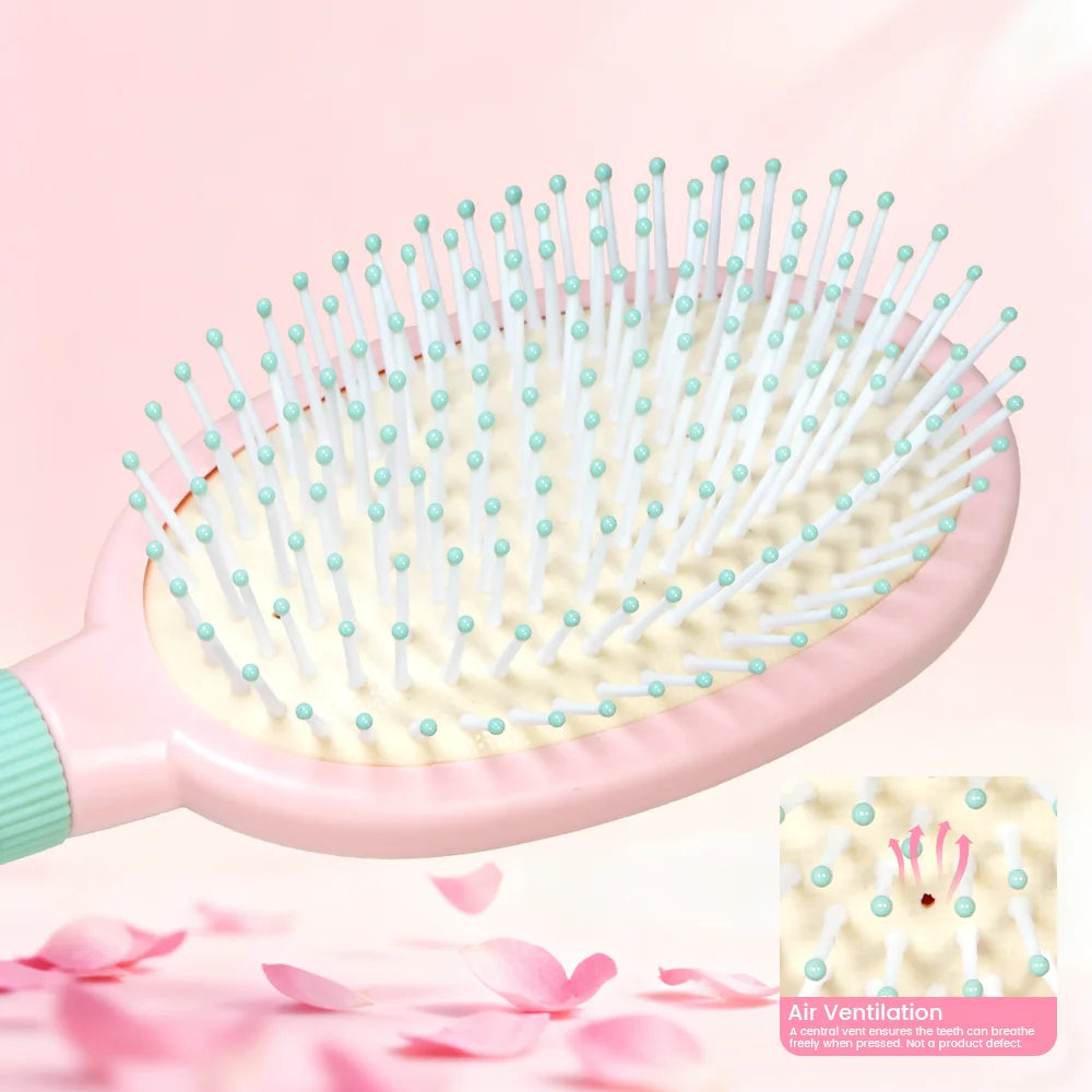 Cute Bow Hair Brush & Comb Set – Air Cushion Duo for Women Hair Brush & Comb Set Oasis Select