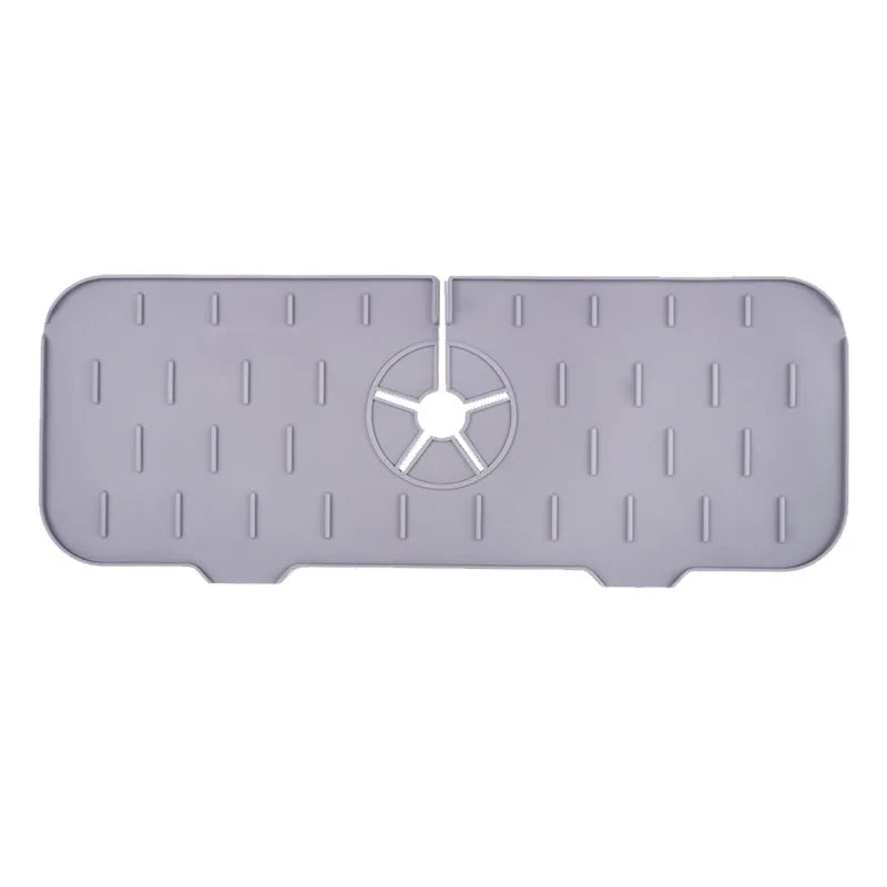 Kitchen Silicone Faucet Absorbent Mat Sink Splash Guard Drain Pad Quick Dry Countertop Protector for Bathroom Kitchen Gadgets Oasis Select Gray