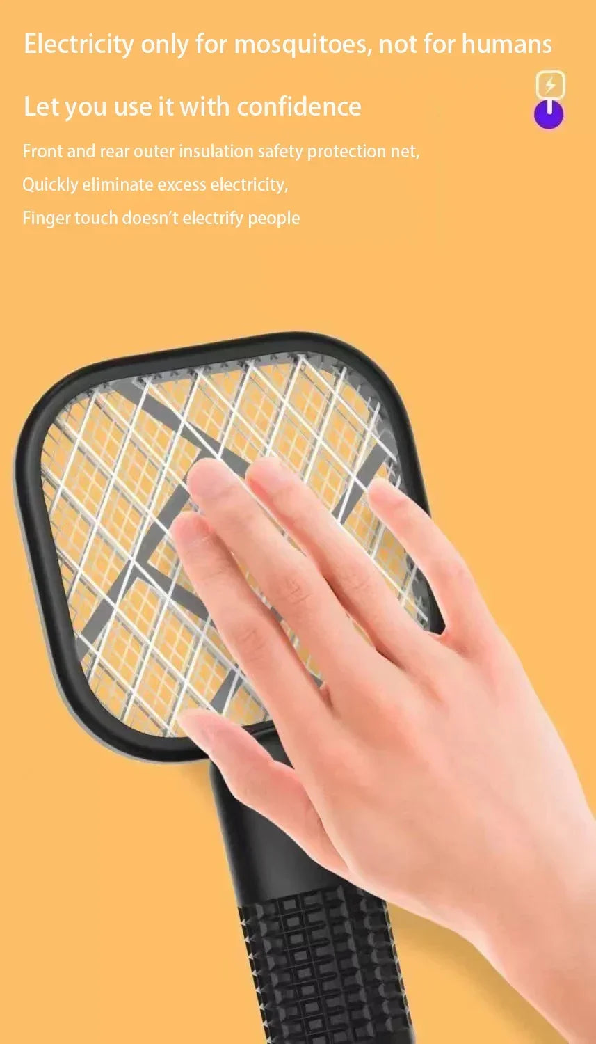 Electric Bug Zapper Racket – UV Light, USB Rechargeable Swatter