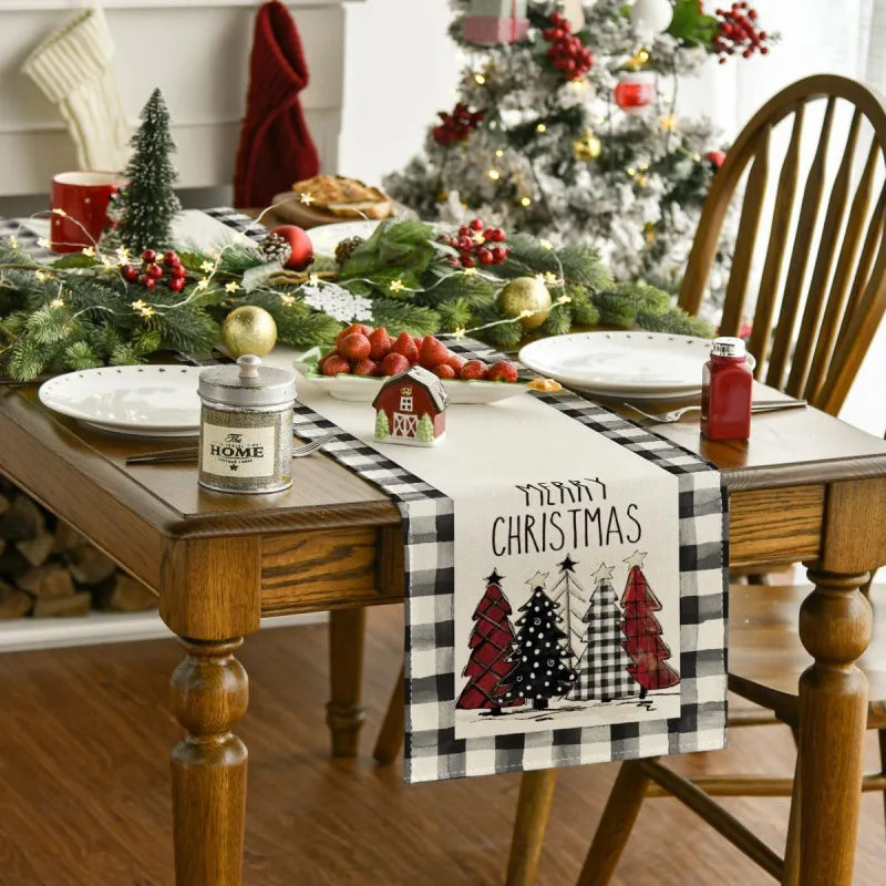 Christmas Table Runner Merry Christmas Decorations For Home 2025 Cristmas Table Flag Cover Navidad Noel Gift New year Tablecloth Oasis Select