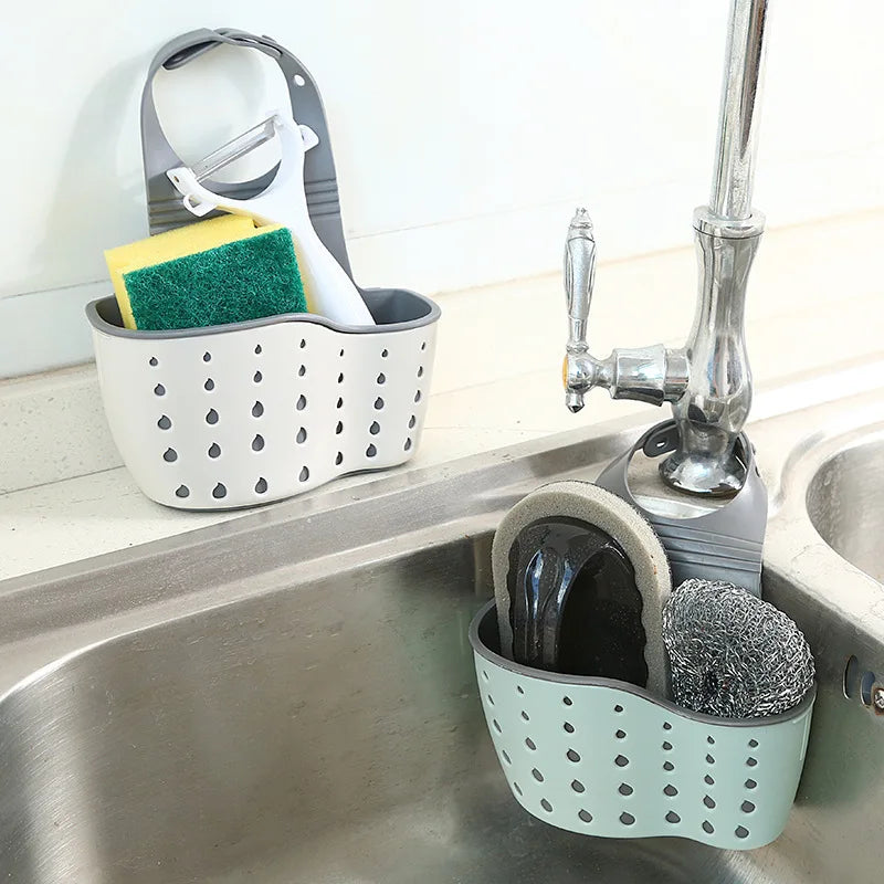 Double Layer Sink Hanging Basket | Sponge & Brush Organizer Sink Storage Basket Oasis Select