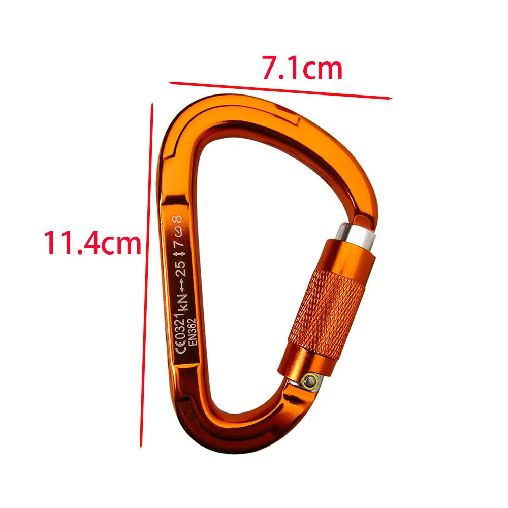 25KN Climbing Rock Climbing Auto Locking Clip Carabiner for Mountaineering Rappelling Rescue Camping Hiking Caving Ascend Oasis Select