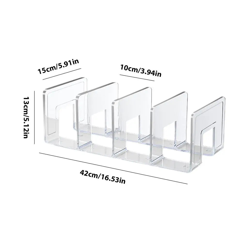 Purse Storage Organizer for Closet 4 Slots Clear Shelf Dividers Clutch Dividers Bag Storage Shelf Bag Organizer for Home Kitchen Oasis Select WHITE