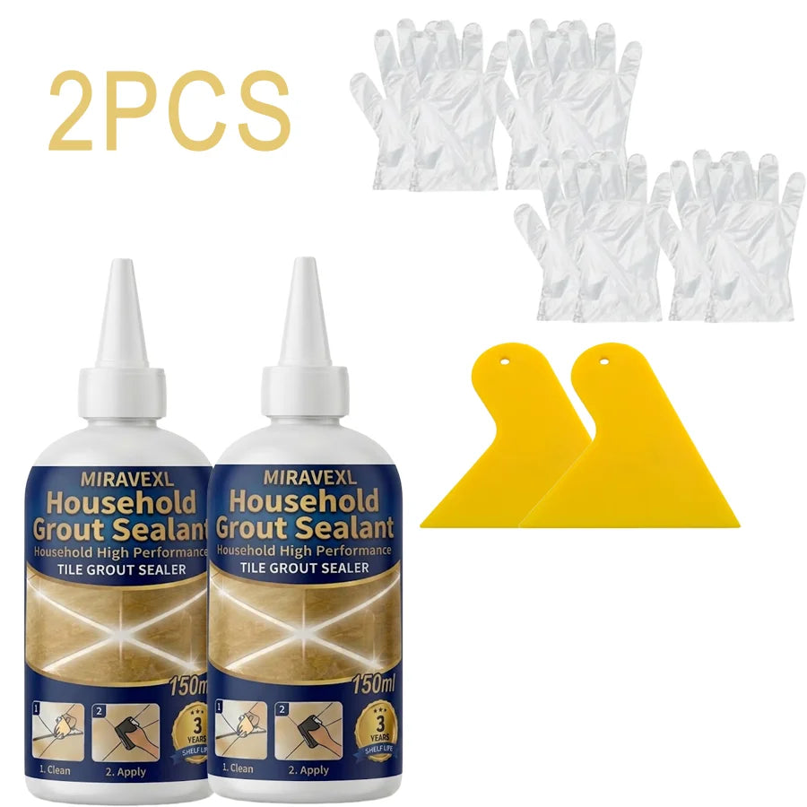 MIRAVEXL Waterproof Grout: Premium Home Tile Joint Filling & Repair Kit (Includes Tools) — Designed for Home Flooring Oasis Select 2PCS