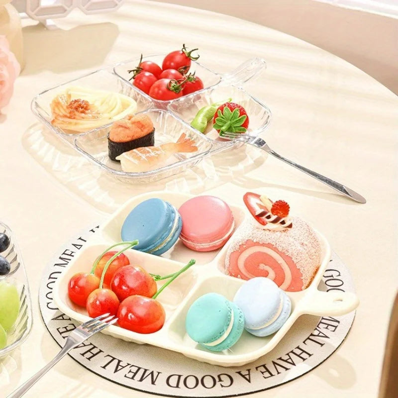 4 Grids Food Fruit Storage Box Portable Compartment Refrigerator Freezer Organizers Sub-Packed Meat Onion Ginger Clear Crisper Oasis Select