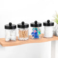 4pcs/3pcs Storage Set, Multi-Functional Storage Box, Rustic Decor Cotton Swab Holder, Suitable for Cotton Swabs, Makeup Sponges Oasis Select Black 4pcs