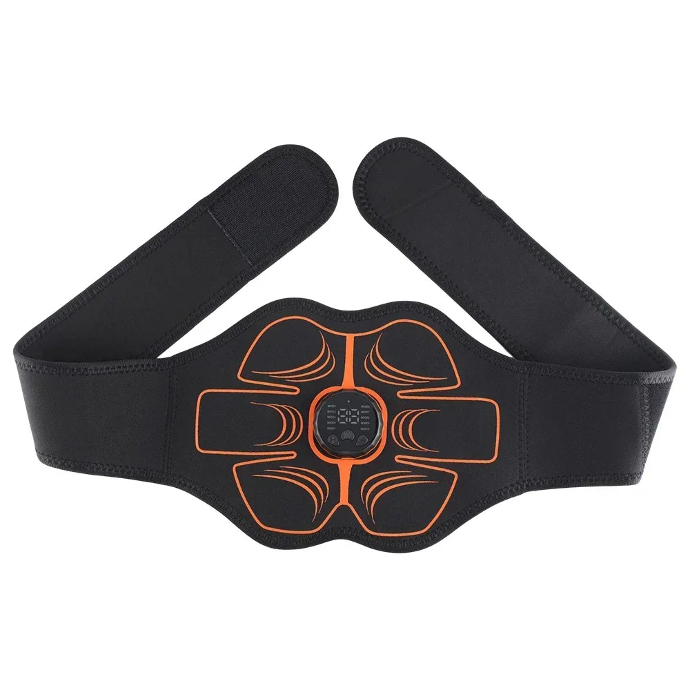 EMS Abdominal Trainer Belt – 10 Modes, LCD, USB-C Rechargeable