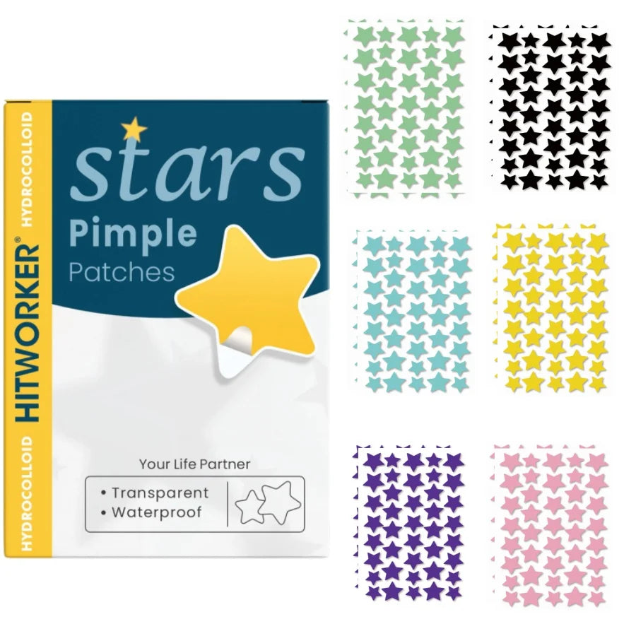 Star Acne Patches 240/480/720 Pieces, High-Quality Emergency Kit, Invisible Hydrogel Absorbs Pus Quickly, Reduces Swelling, Cute Oasis Select 480PCS
