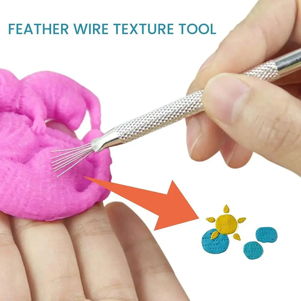 7-Pin Clay Texture Brush | Polymer & Pottery Sculpting Tool