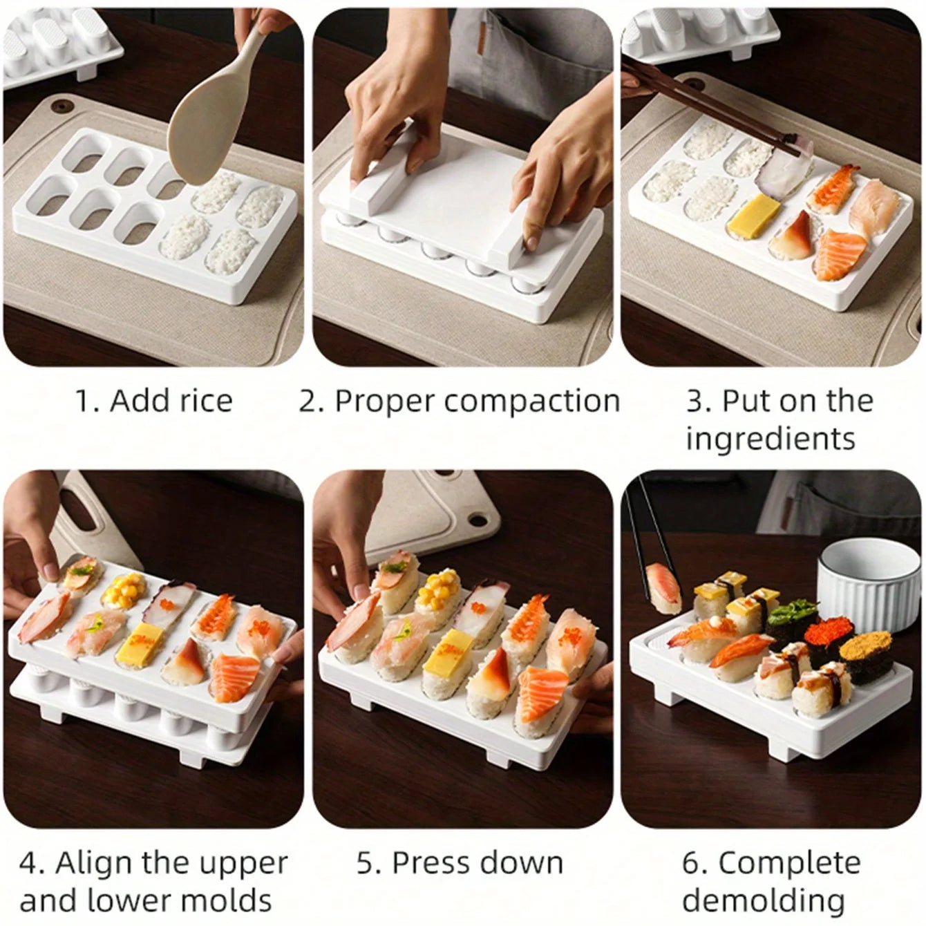 1pc Japanese Style 10 Grids Sushi Mold Rice Ball Maker DIY Tool Oasis Select