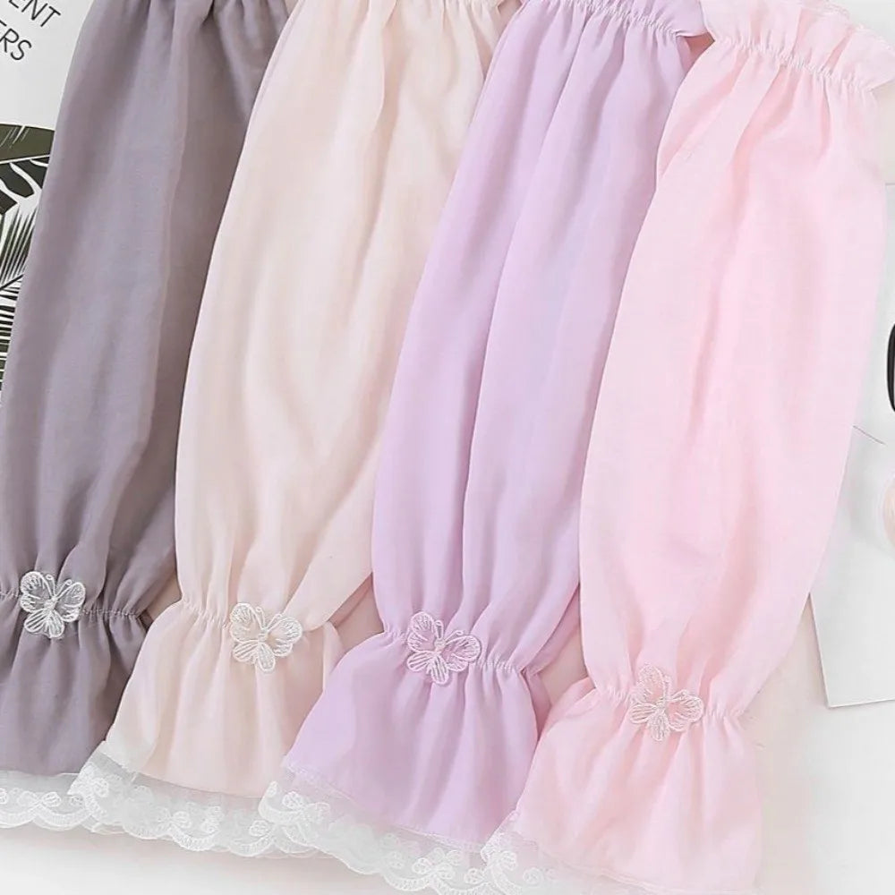 Fashion Loose Fit Sunscreen Sleeves Thin Fabric Breathable Arm Sleeves UV Protection Fingerless Gloves Summer Oasis Select