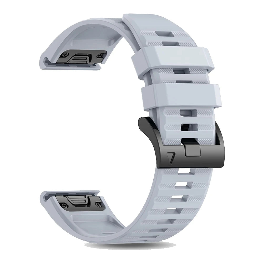 QuickFit Silicone Watch Band for Garmin Fenix 7 6 – 22mm & 26mm Silicone Watch Band Oasis Select Grey 22mm