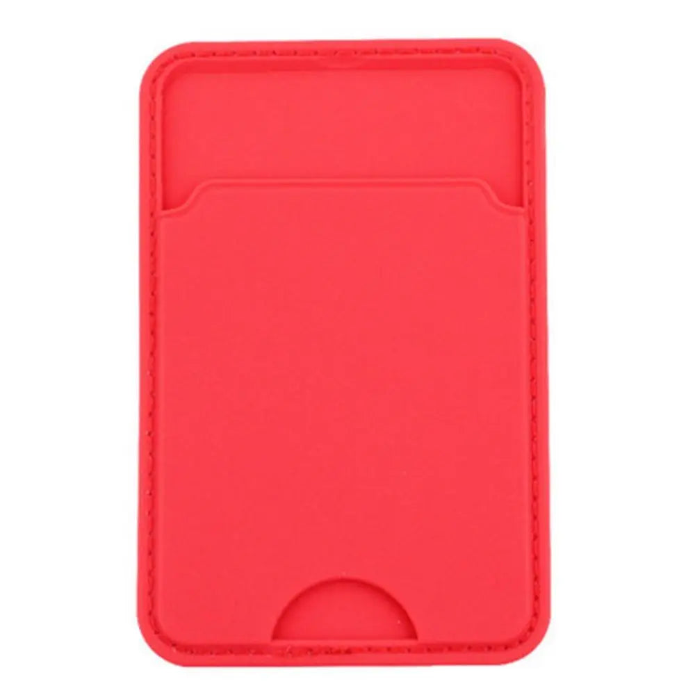 TPU Back Paste Card Holder Set Back Paste Adhesive Mobile Phone Back Paste Card Holder Anti-theft 6.2*9.5CM Wallet Case Oasis Select red