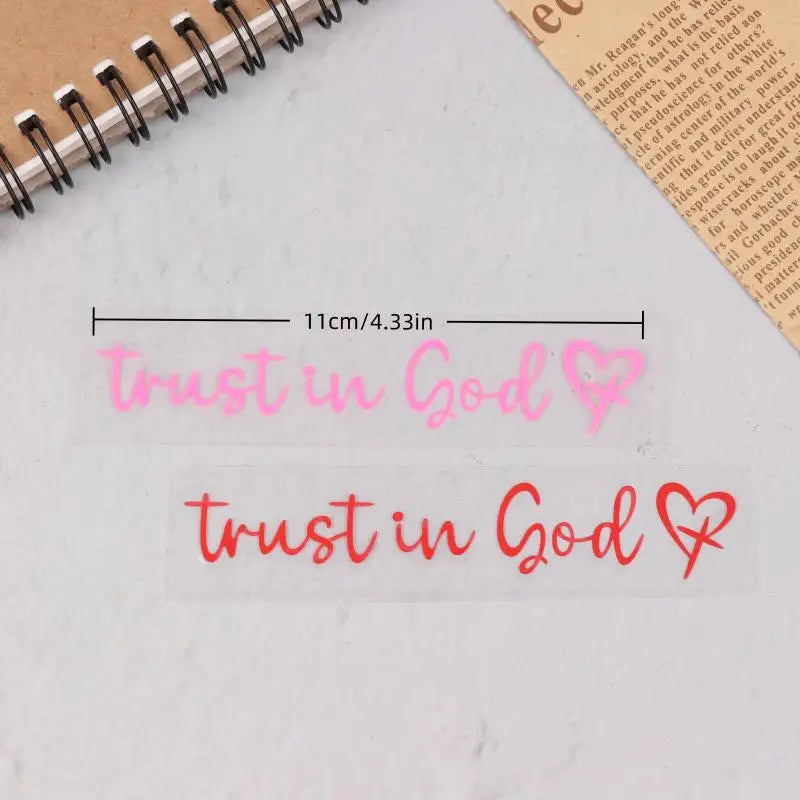 Trust In God Heart Car Rear View Mirror Sticker Decal Faith Bible Verse Christian Church Auto Vehicle Bumper Decor Oasis Select