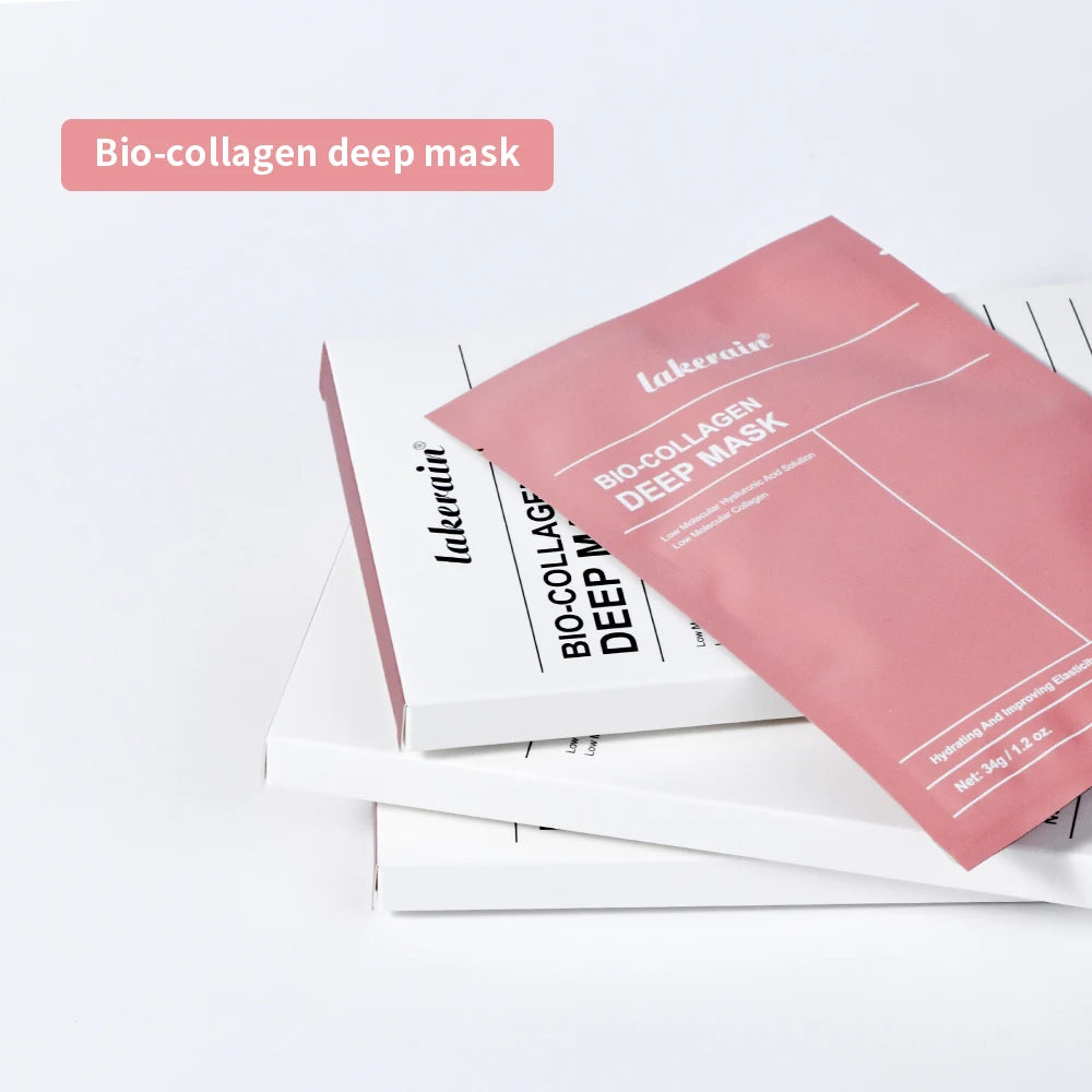 Bio-Collagen Real Deep Mask Supplement Collagen Hydrating Overnight Hydrogel Mask Elasticity Improvement Pore Minimizing Firming Oasis Select 12pcs