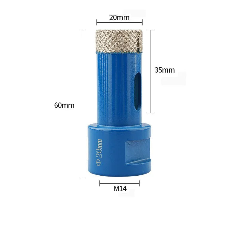 JUSTINLAU Multi Specification M14 Brazed Diamond Drill Bit Marble Ceramic Tile Glass Granite Threaded Hole Clamp Drilling Tool Oasis Select 20mm