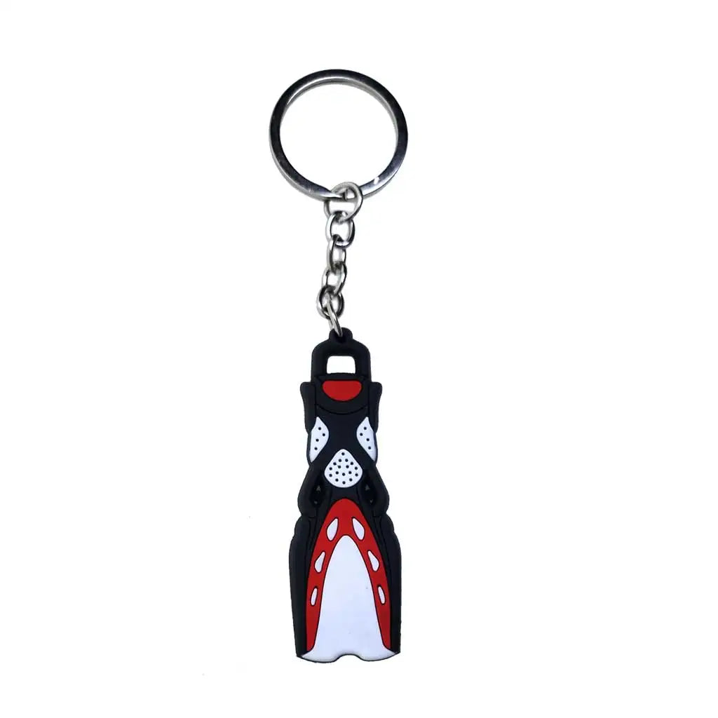 Mini Fins Keychain Scuba Flipper Key Chain Dive Key Ring Holder Keyring Pendant Ornaments OW AOW Keepsake Gift Zipper Handle Oasis Select Red