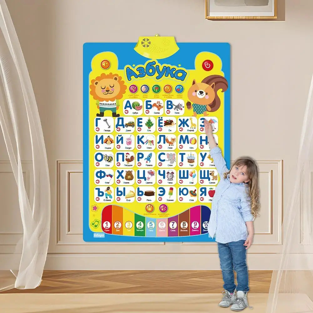 Russian Electronic Interactive Alphabet Wall Chart Talking ABC 123s Music Learning Poster Educational Preschool Alphabet Chart Oasis Select