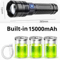 10000M LED Flashlight USB C Rechargeable 8000W Flash Light 9900000000LM Power Flashlights Zoom Tactical Lantern 20000mah battery Oasis Select Style A