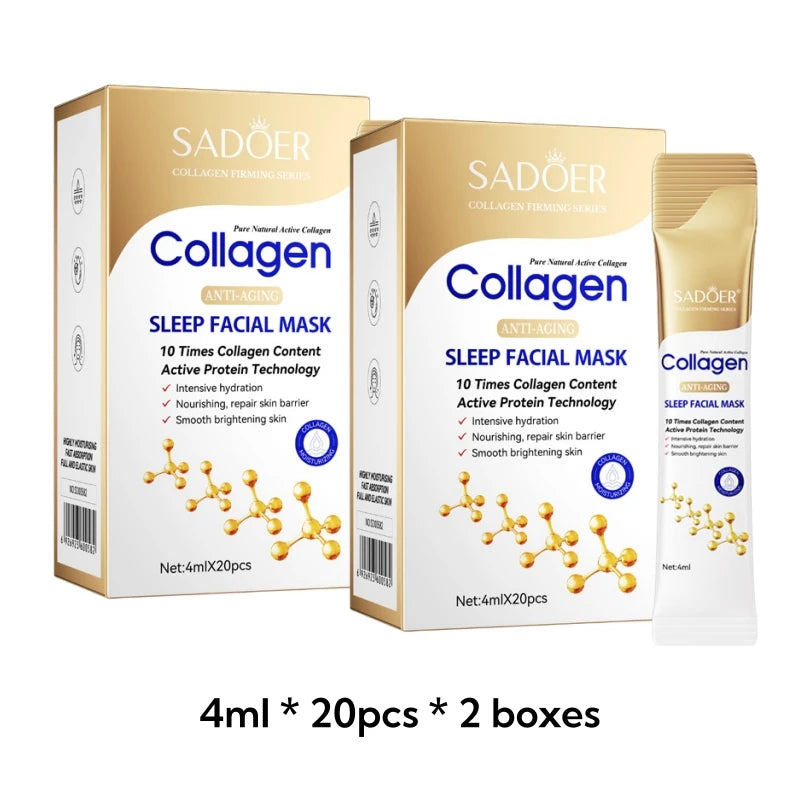 Sadoer Collagen Sleeping Mask – Hydrating & Brightening 30pcs Sleeping Face Mask Oasis Select 40Pcs