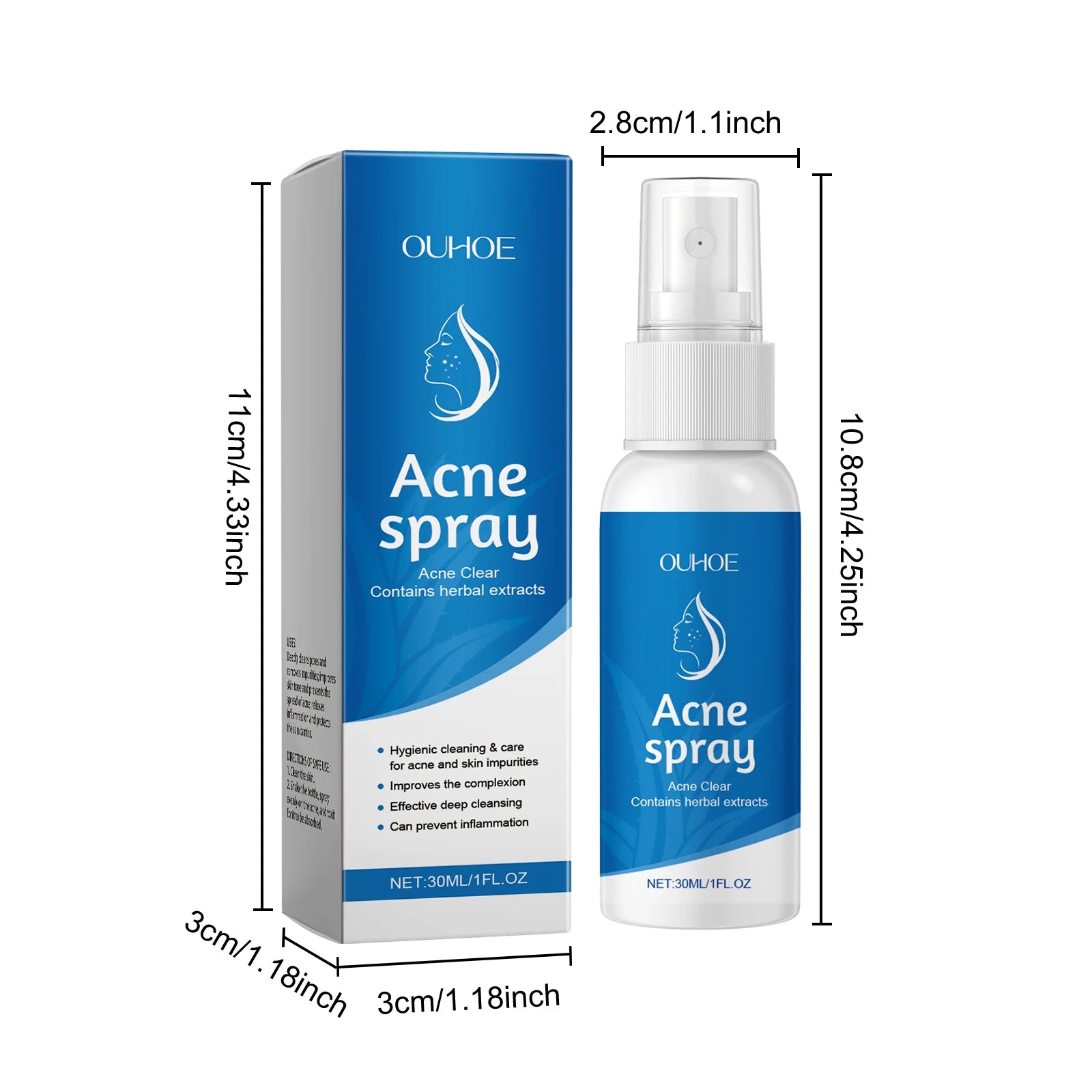 30ML Herbal Soothing Face Spray Deep Nourishing Relief Discomfort Reduce Reness Moisturizing Refreshing Face Acne Care Spray Oasis Select