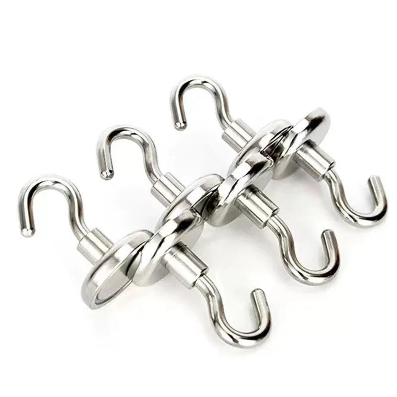 8PCS Strong Neodymium Magnetic Hook Sucker Metal 12kg 5Pounds Diameter 20mm Magnets Quick Hook Shelf Ring For Home Kitchen Oasis Select