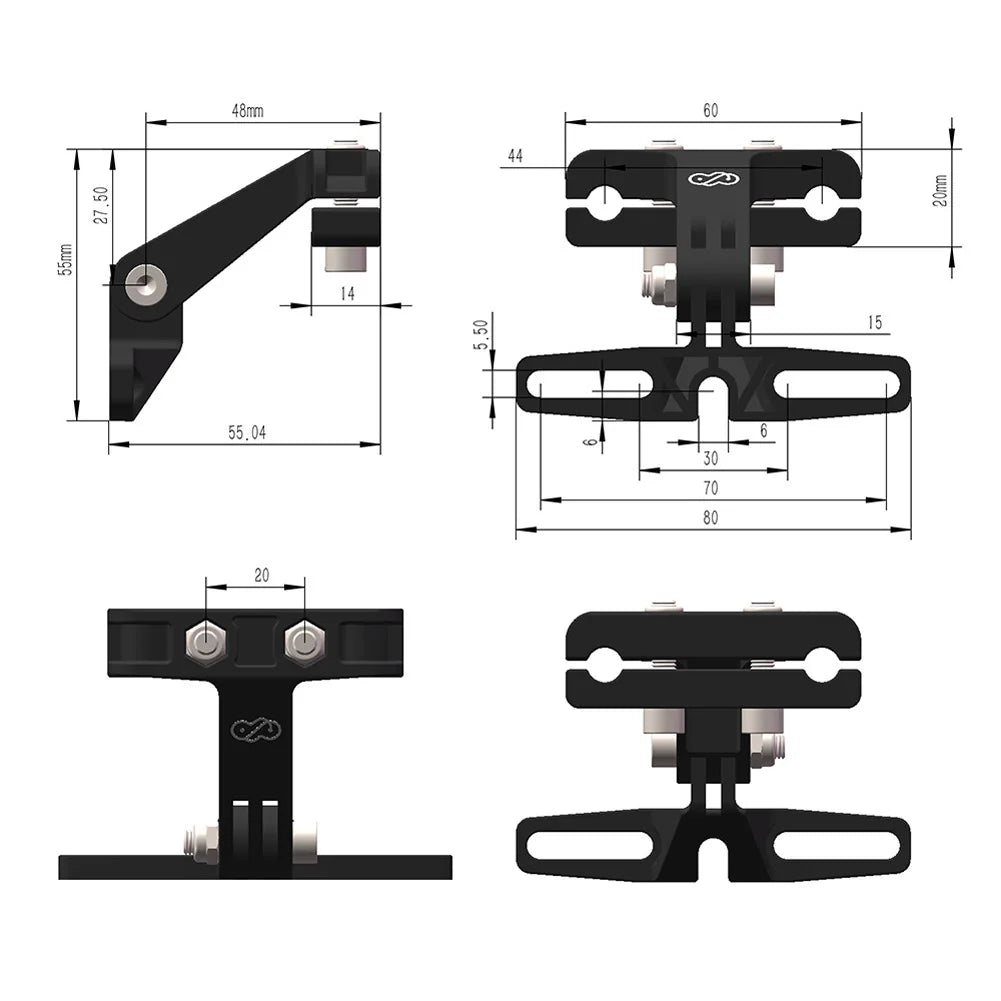 1PC Taillight Mount Holder 80x55mm ABS Bike Saddle Mount Hanger Seat-post Bracket Bicycle Lamp Plate Frame For-Gopro Camera Oasis Select