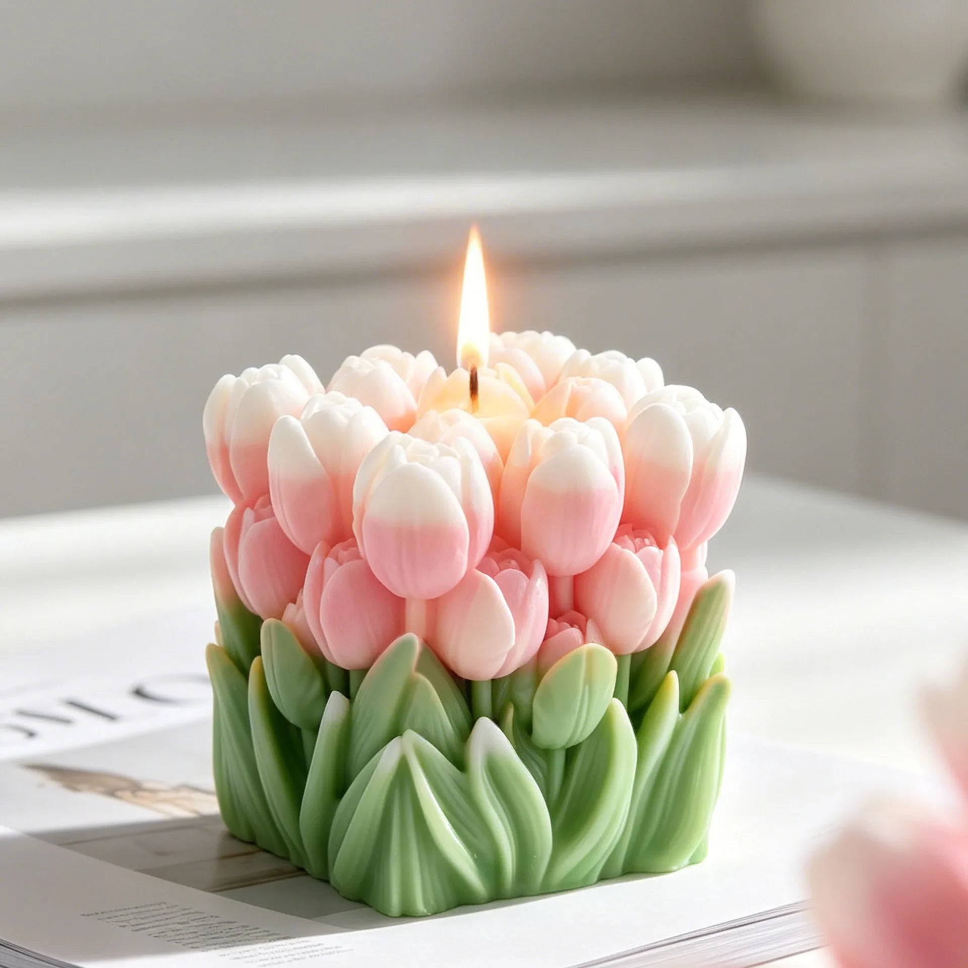 3D Tulip Flower Silicone Mold Tulip Bouquet Candle Mold for DIY Aromatherapy Candle, Soap, Resin, Plaster, Home Decor Oasis Select