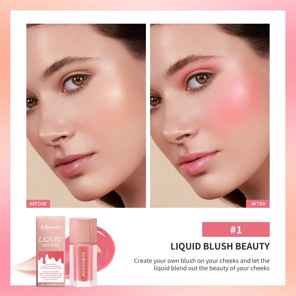 Liquid Blush Stick with Sponge – Waterproof Cream Blush 6 Shades