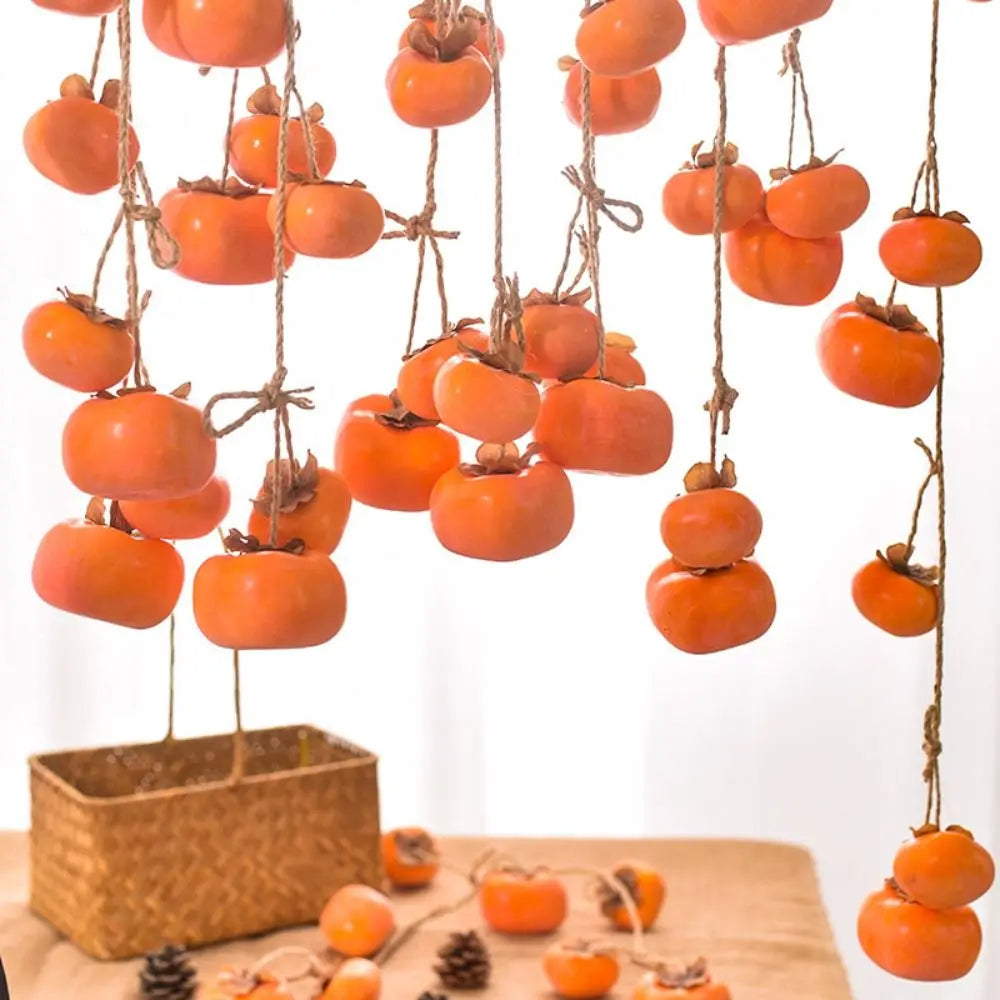 Artificial Persimmon Garland 80cm | Festive Wall Hanging Decor Artificial Fruit Garland Oasis Select Orange