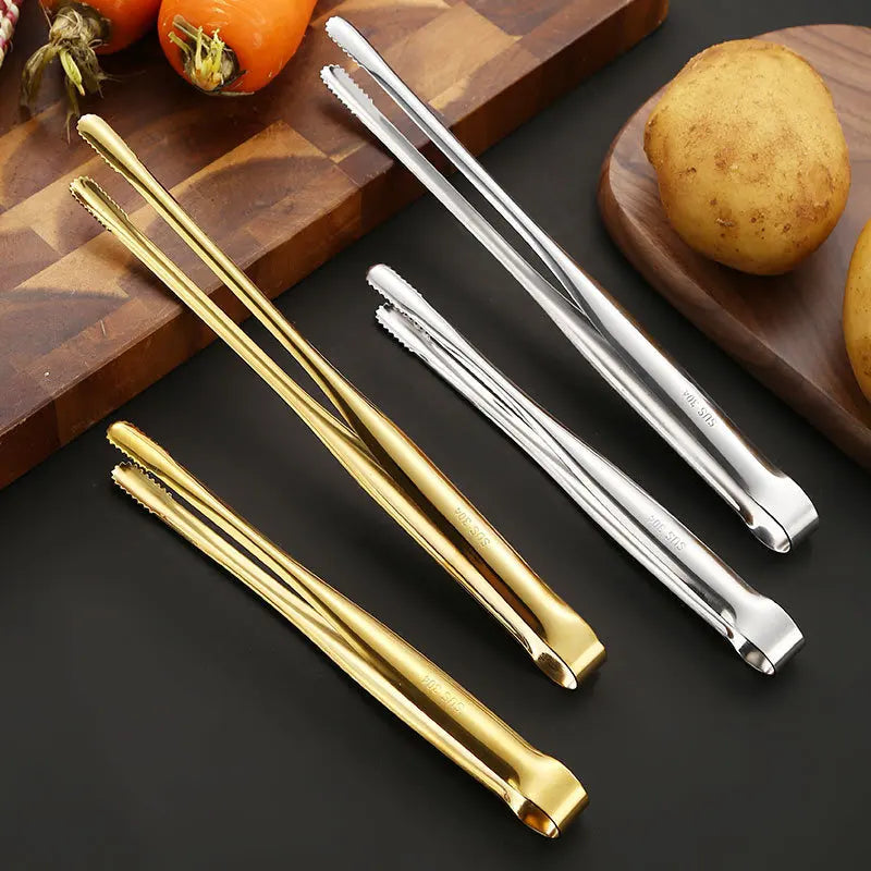 2Pcs Kitchen Tongs Stainless Steel Barbecue Tongs Clip BBQ Grill Meat Tongs Cooking Tweezers for Food Utensils Kitchen Tools Oasis Select