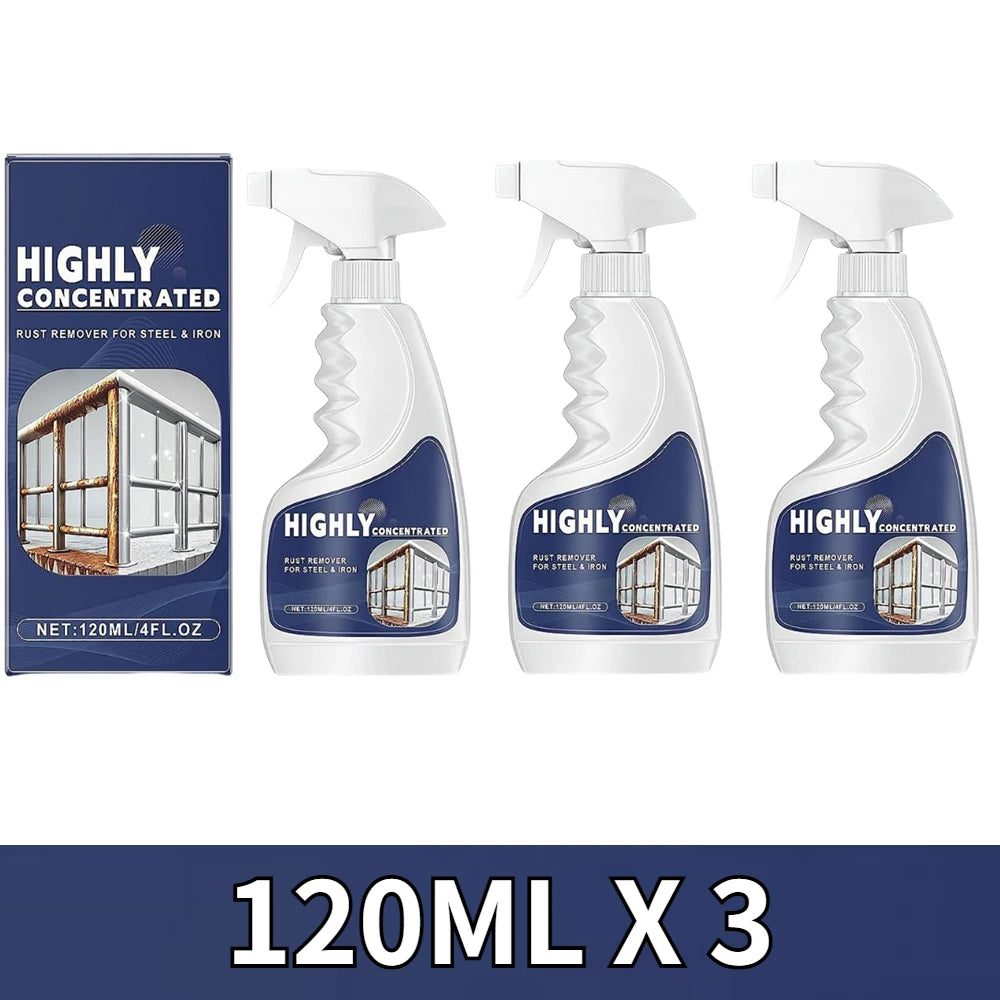 120ML Heavy-Duty Metal Rust Remover Powerful Fast Acting Rust Dissolver & Anti-Rust Coating For Metal Car Multi-Surface Cleaner Oasis Select 120ml X 3