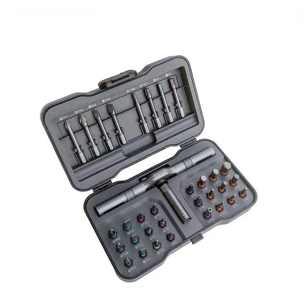 32-in-1 Magnetic Screwdriver Bit Set – Ratchet Driver Kit