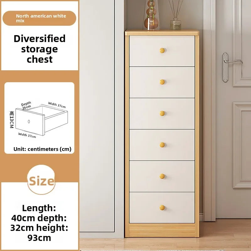 Multi-functional Household Goods Narrow Chest, Wall Storage Rack, Multi-layer Corner Cabinet With Drawers Oasis Select Six draws A