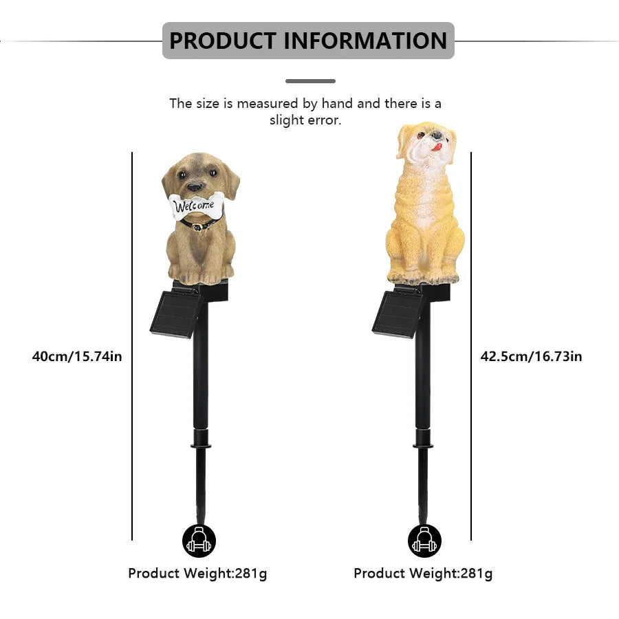 Solar Powered Resin Dog Bird Owl Lawn Lamp Solar Led Light Outdoor Garden Decoration Lamp Waterproof Solar Lights Oasis Select